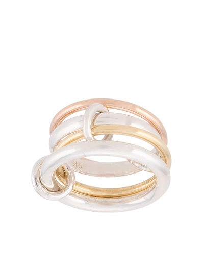 Spinelli Kilcollin 18kt Rose Gold, 18kt Yellow Gold And 925 Sterling Silver Hyacinth 4-linked Ring In Mehrfarbig