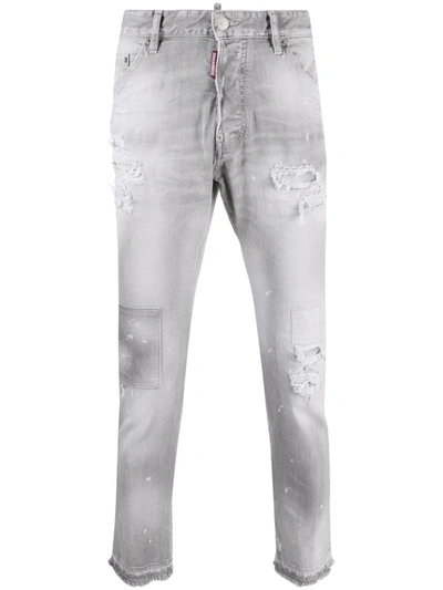 Dsquared2 Patchwork Skinny Jeans In Grau