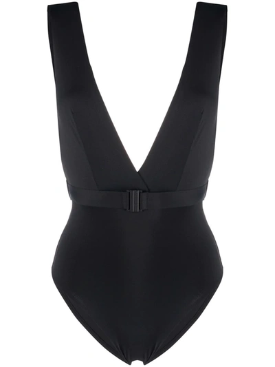 Zimmermann Estelle Plunge-neck Swimsuit In Black
