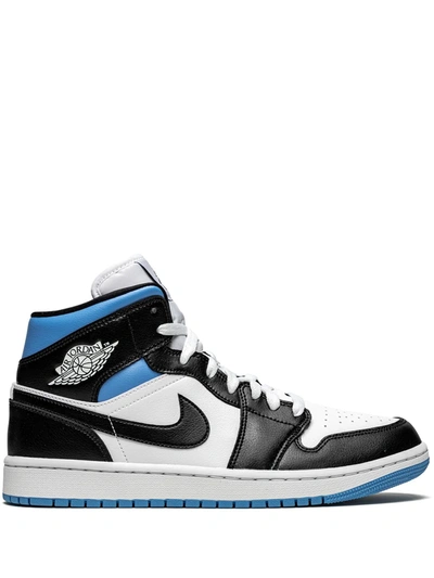 Jordan Air  1 Mid 板鞋 In White  Black  University Blue