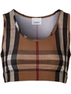 Burberry Vintage Check Crop Top In Braun