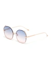 FOR ART'S SAKE 'DAZZLE' STONE AND FAUX PEARL EMBELLISHED ROUND METAL FRAME SUNGLASSES