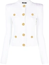 Balmain Women Buttoned Tweed Short Jacket In 白色