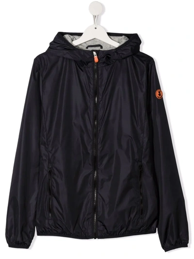 Save The Duck Zip-up Hooded Bomber Jacket In 黑色