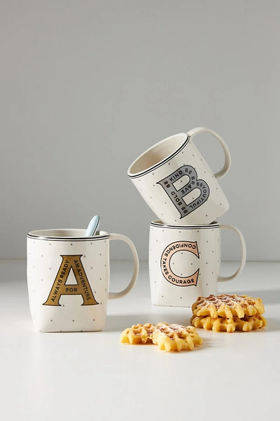 Anthropologie Drop Cap Monogram Mug