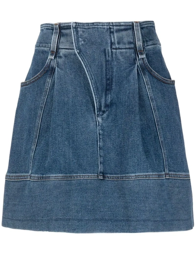 Chloé Stretch-denim Miniskirt In Medium Wash