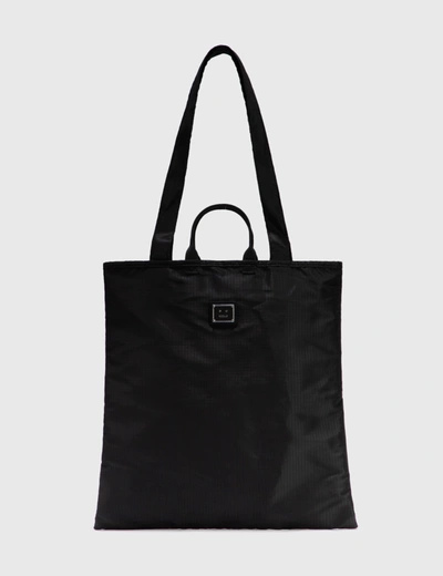 Acne Studios Awen Plaque Tote Bag In Black