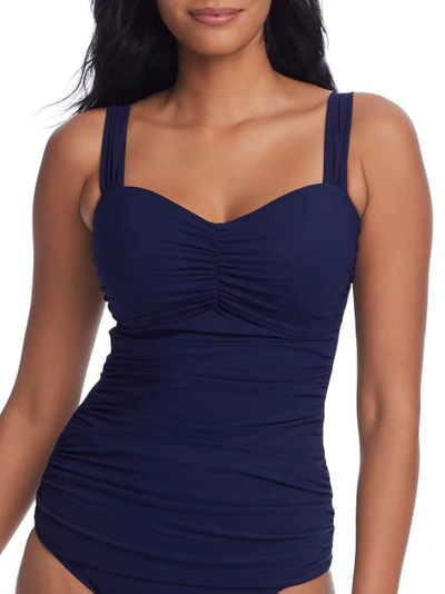 Profile By Gottex Tutti Frutti Underwire Tankini Top D-g Cups In Navy