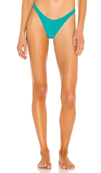 Vitamin A Luciana Striped Hipster Swim Bikini Bottoms In White Ecolux