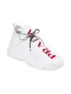 Prada Women's Logo Knit Sneakers In White