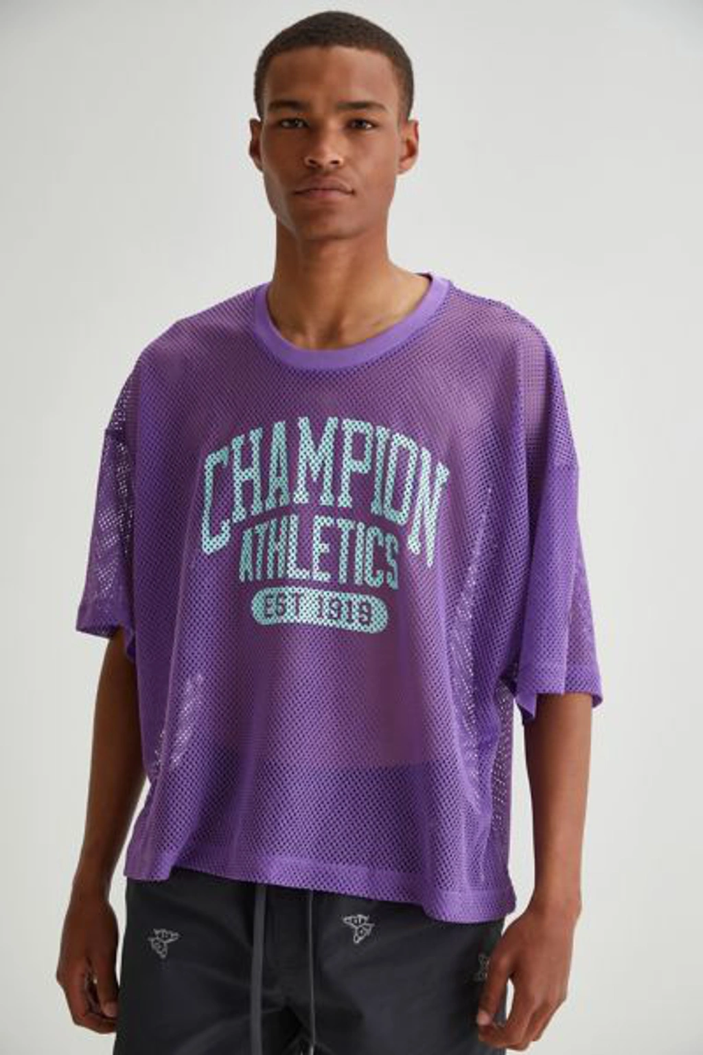 Champion Mesh Football Jersey Tee In Mauve | ModeSens
