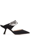 Nicholas Kirkwood Monstera 70mm Mules In Schwarz