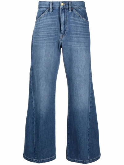 Frame Le Palazzo High-rise Wide-leg Jeans In Blue