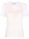 Tory Burch Monogram-print Short-sleeved T-shirt In Nude