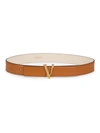 Versace Women's Virtus Leather Belt In Optical White