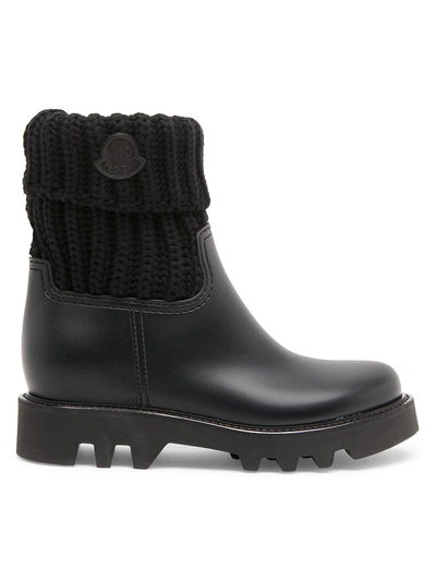 Moncler Women's Ginette Rib-knit Rain Boots