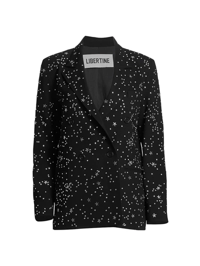 Libertine Longfellow's Light Of Stars Double-breasted Wool Jacket In Black