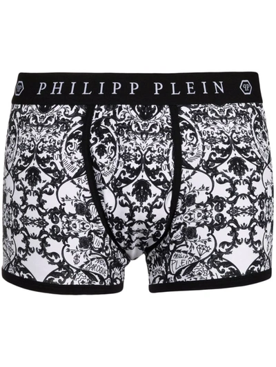 Philipp Plein Baroque-print Elasticated-waistband Boxers In Black