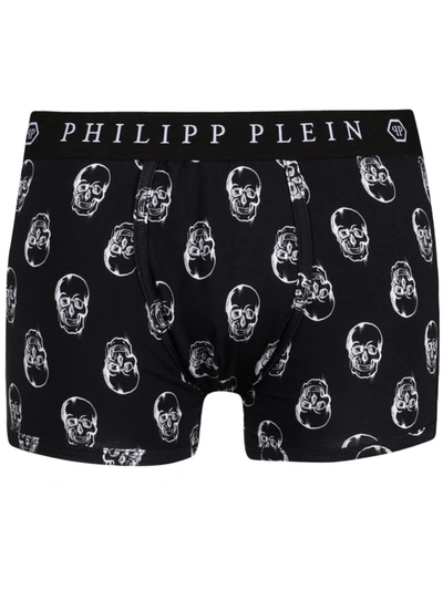 Philipp Plein Skull-print Elasticated-waistband Boxers In Black