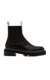 Proenza Schouler Womens Black Lug-sole Leather Chelsea Boots 6 In Green,black