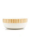 Este Ceramiche For Moda Domus Large Striped Ceramic Serving Bowl In Orange,yellow