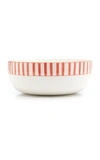 Este Ceramiche For Moda Domus Large Striped Ceramic Serving Bowl In Orange,yellow