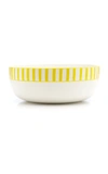 Este Ceramiche For Moda Domus Large Striped Ceramic Serving Bowl In Orange,yellow