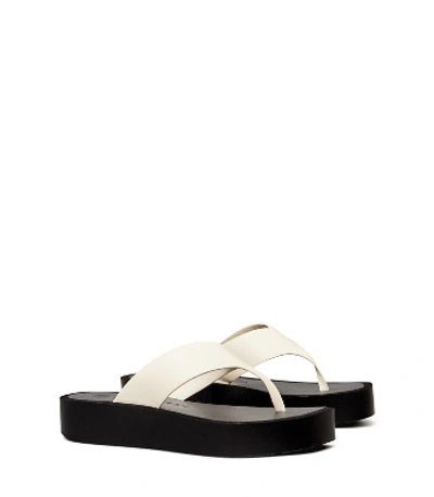 Tory Burch Simple Platform In New Ivory / Perfect Black