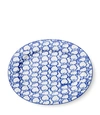 Tory Burch Spongeware Oval Serving Platter In Blue