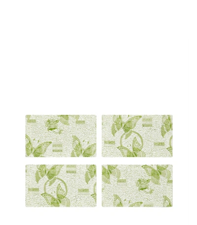 Tory Burch Butterfly Batik Cocktail Napkin, Set Of 4 In Green