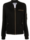 MOSCHINO LOGO-PLAQUE ZIP-UP FLEECE JACKET