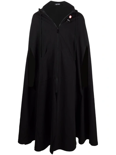 Raf Simons Badge-detail Zip-front Cape In Black