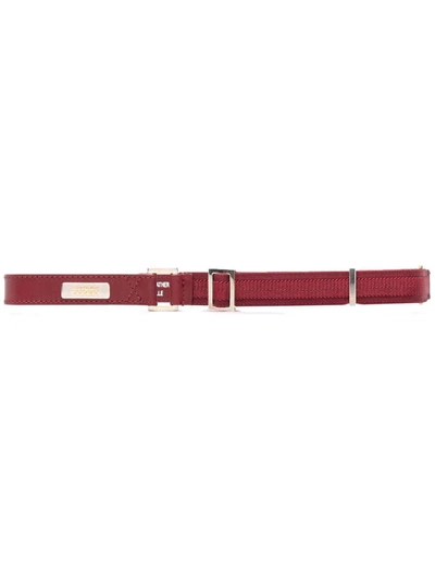 Pre-owned Gianfranco Ferre 2000s Logo Plaque Belt In 红色