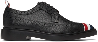 Thom Browne Black Diagonal Stripe Longwing Brogues