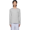 Comme Des Garçons Shirt Logo-print Cotton-jersey Long-sleeved T-shirt In Grey