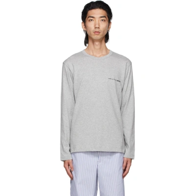 Comme Des Garçons Shirt Logo-print Cotton-jersey Long-sleeved T-shirt In Grey