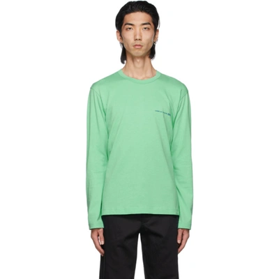 Comme Des Garçons Shirt Logo Print Cotton Jersey L/s T-shirt In Green