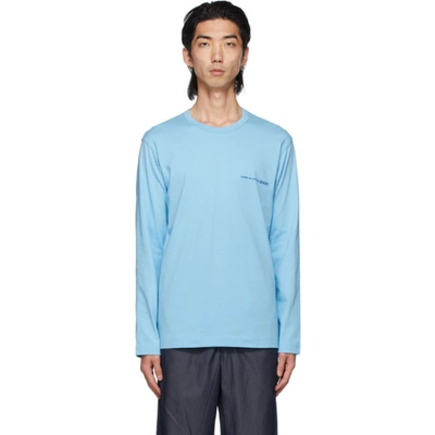 Comme Des Garçons Shirt Logo Print Long-sleeve T-shirt In Light Blue