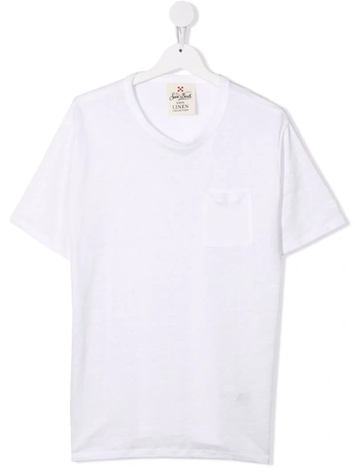 Mc2 Saint Barth Teen Alex Chest-pocket T-shirt In White