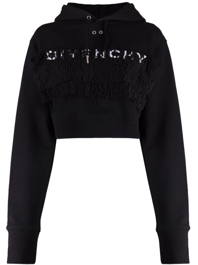 Givenchy Logo印花抽绳连帽衫 In Black