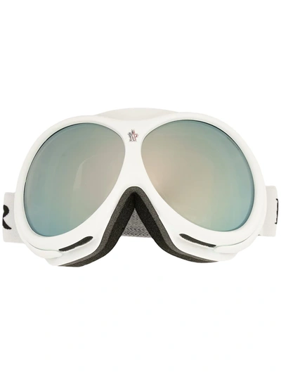 Moncler Logo-strap Ski Goggles In Weiss