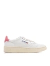 AUTRY WHITE SNEAKERS WITH PINK HEEL TAB