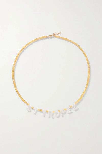 Roxanne First St Tropez Gold, Sapphire And Mother-of-pearl Necklace In Yellow