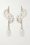 MATEO 14-KARAT GOLD, PEARL AND DIAMOND EARRINGS