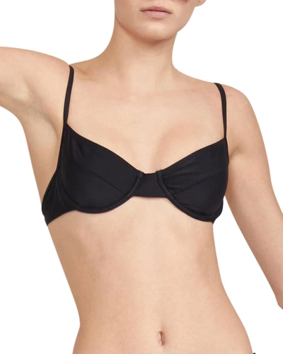 Cynthia Rowley Duke Underwired Bikini Top In Black
