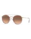 Ray Ban Round Gradient Metal Sunglasses In Pink