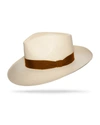 Worth & Worth By Orlando Palacios Men's Casablanca Montecristi Panama Straw Hat In Brown Band