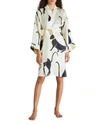 Olivia Von Halle Mimi Short Printed Silk Robe In Salva