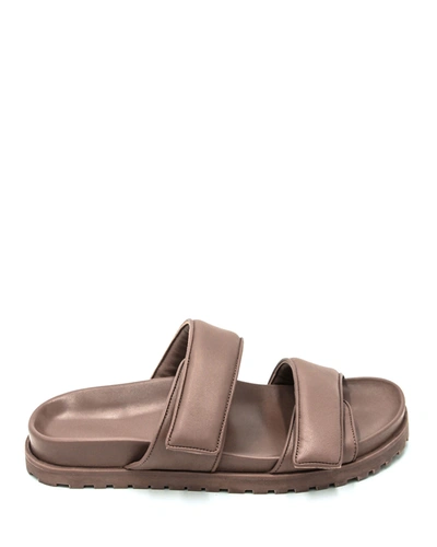 Gia X Pernille Napa Two Band Sporty Slide Sandals In Nude Brown