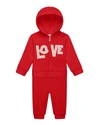 Moncler Kids' Girl's Love Hooded Zip-up Jacket W/ Jogger Pants In 455 Red